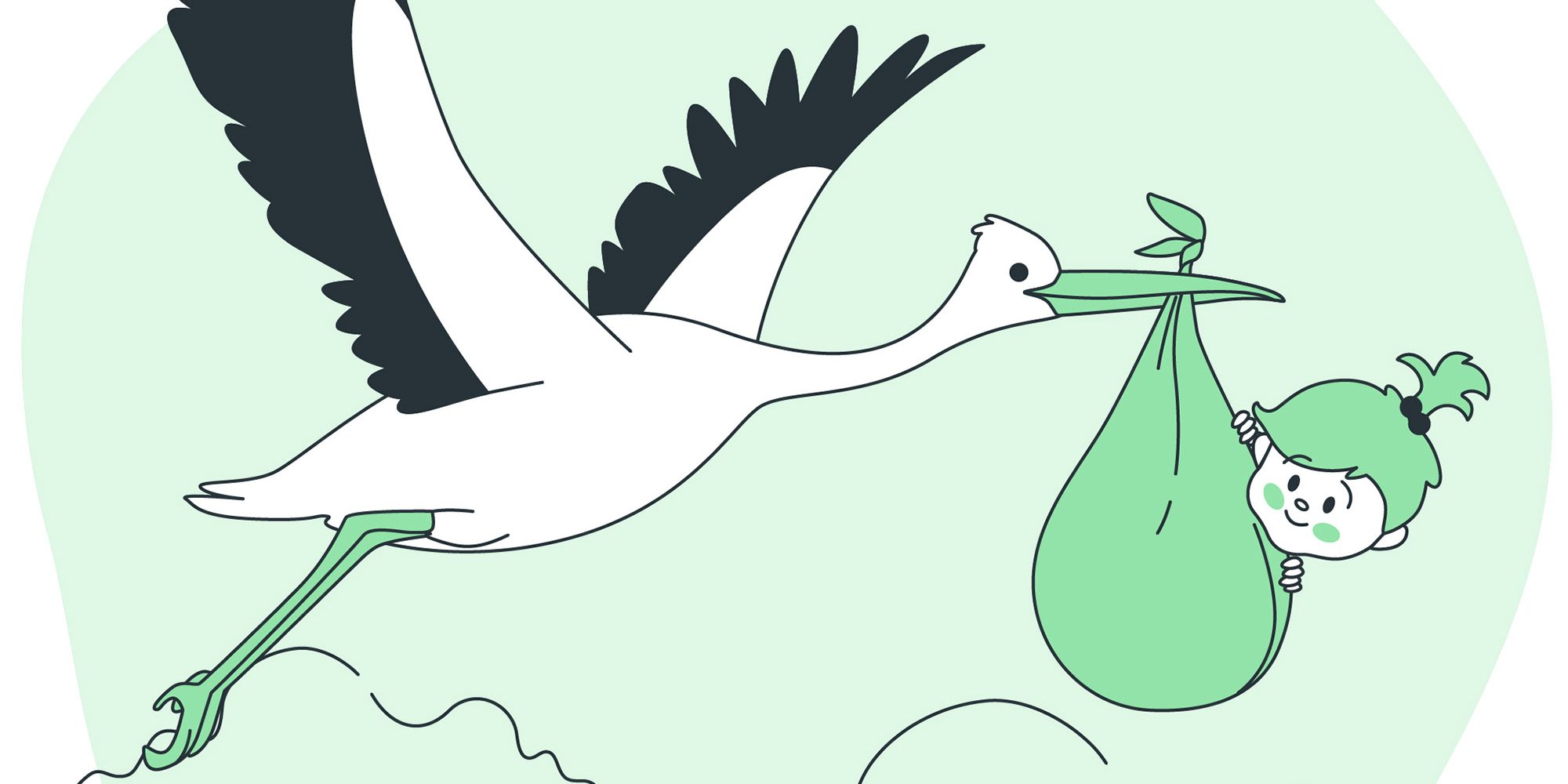 stork with baby